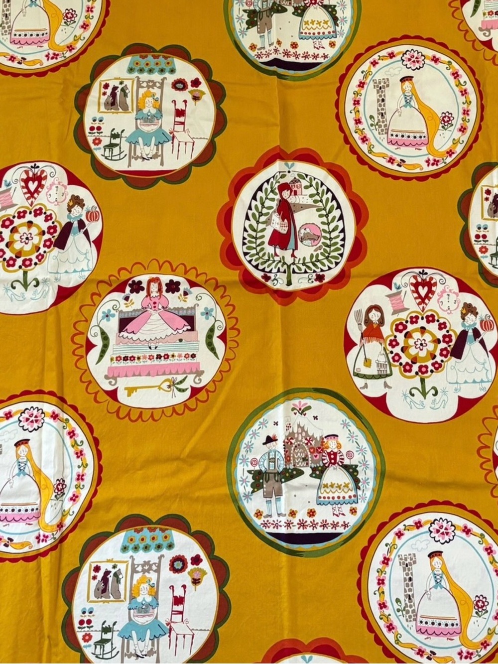 VTG Alexander Henry Fabrics Collection Cotton Whimsical Mid Century Folk Art